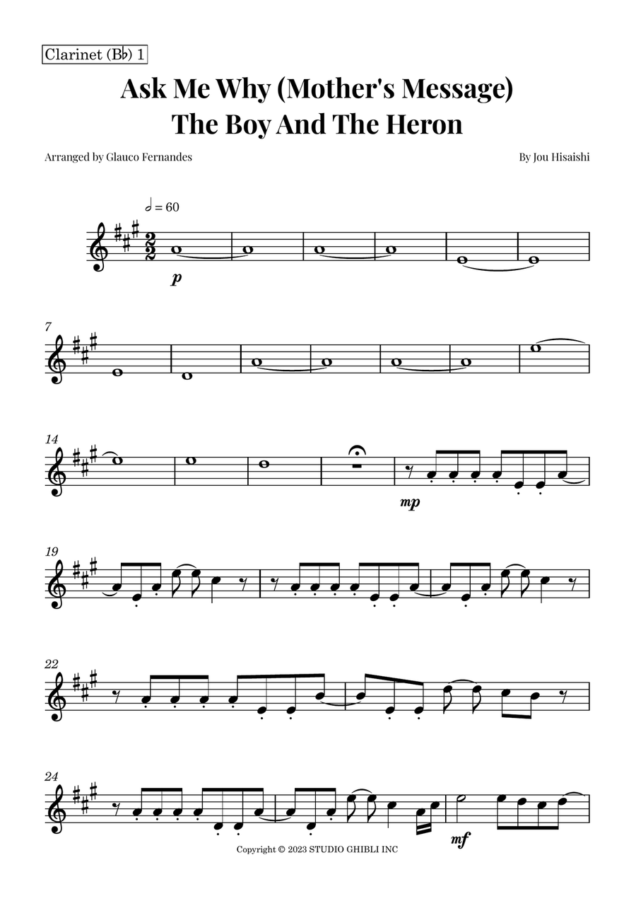 The Boy And The Heron Clarinet Duet scores gallery preview page 3