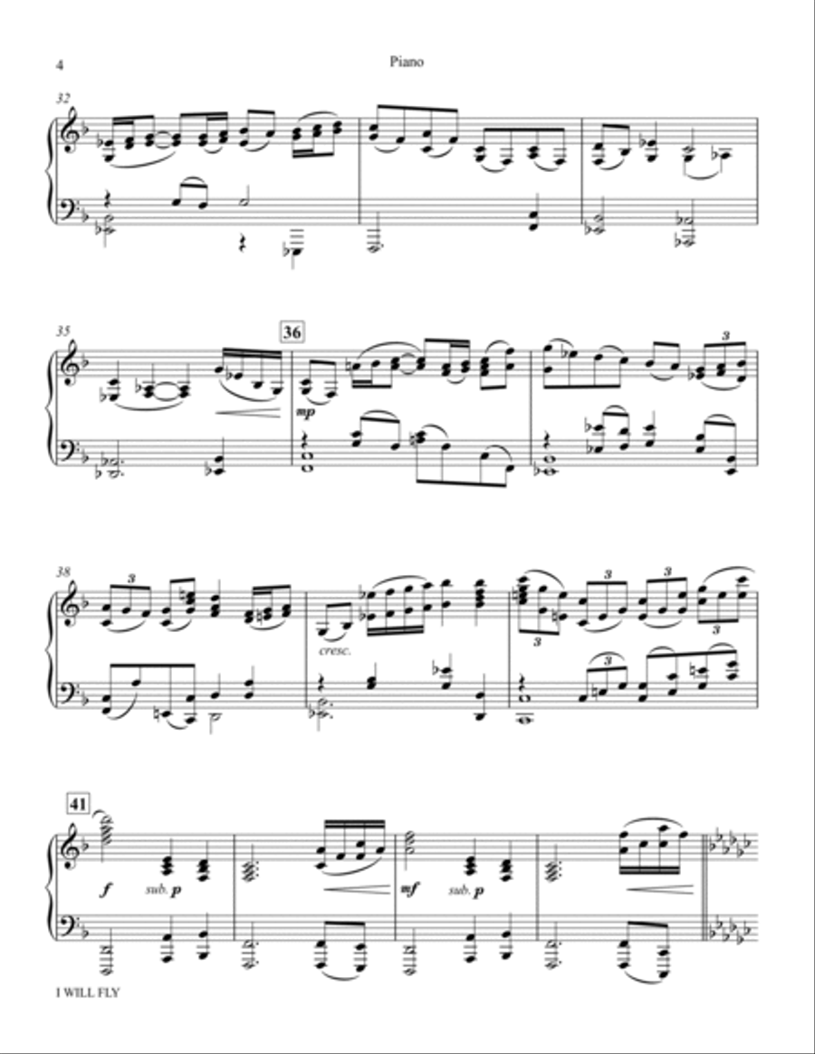 I Will Fly - Piano (SATB) 4-Part scores gallery preview page 4