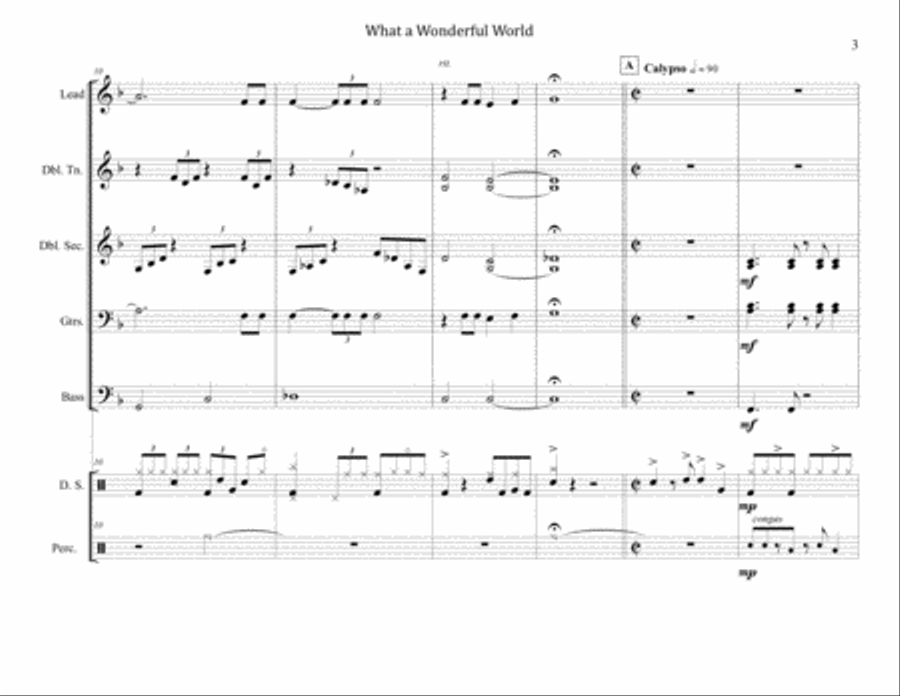What A Wonderful World Steel Drum Band scores gallery preview page 3