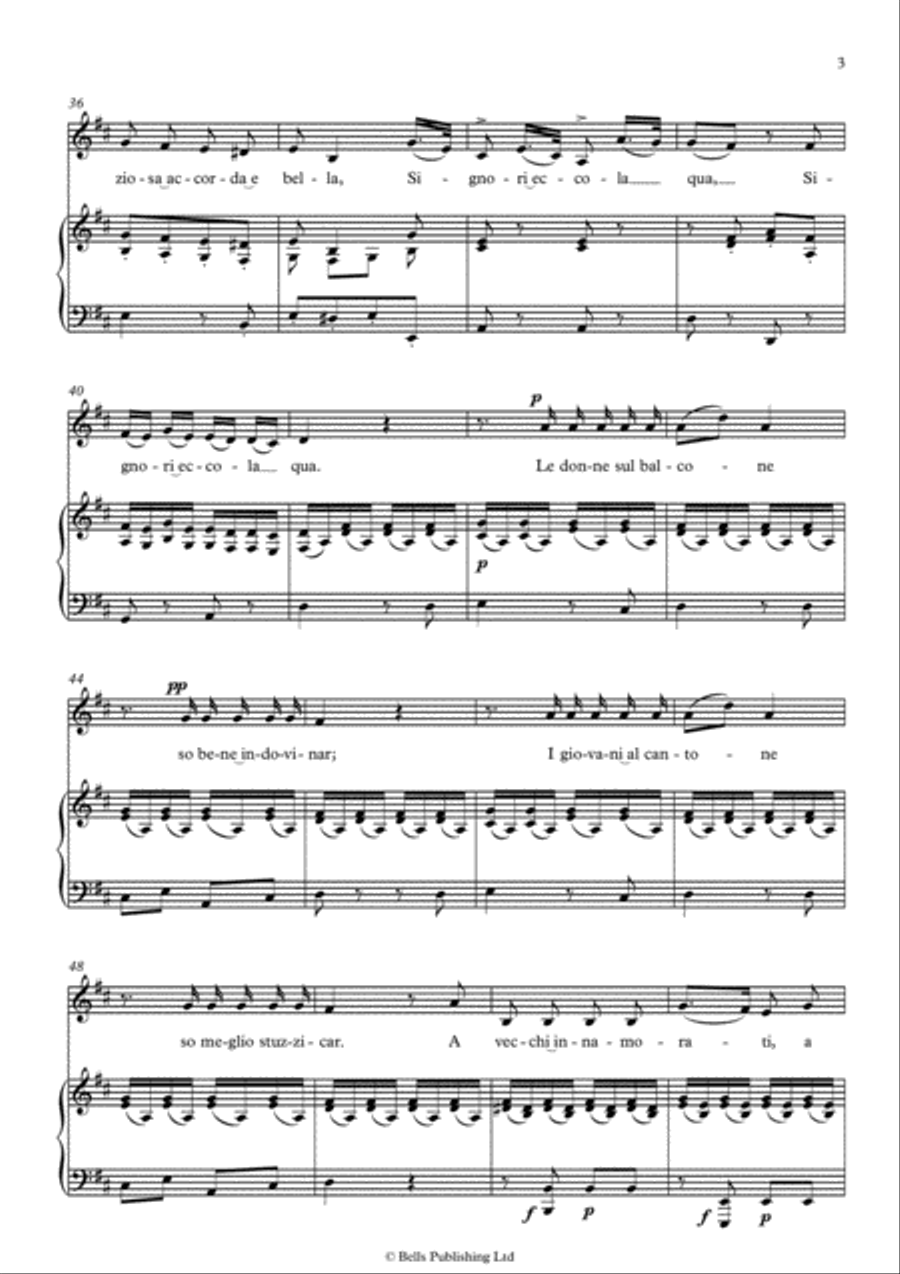 Chi vuol la zingarella (D Major) Voice Solo scores gallery preview page 3