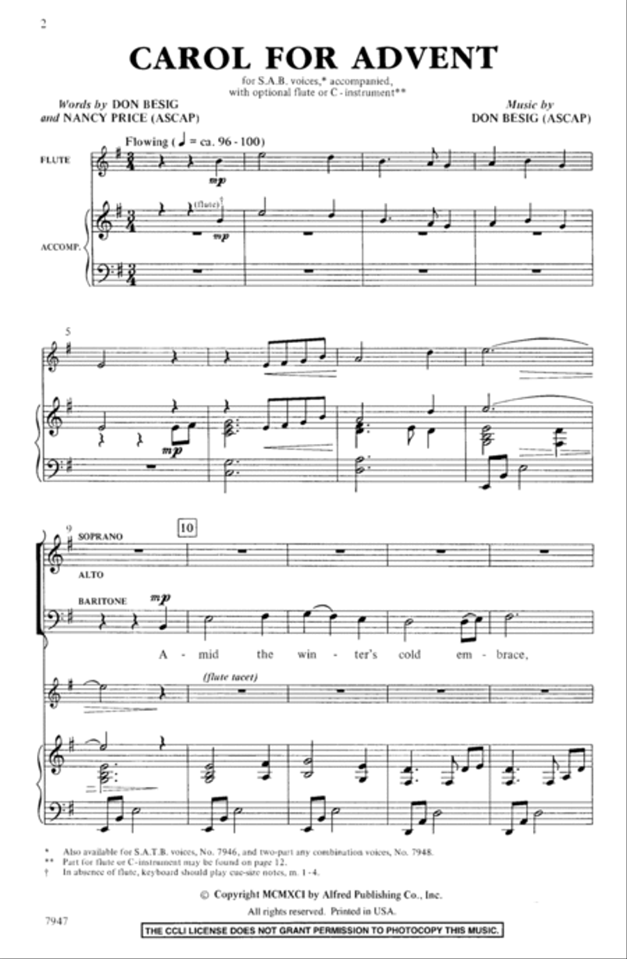 Carol for Advent 3-Part scores gallery preview page 2