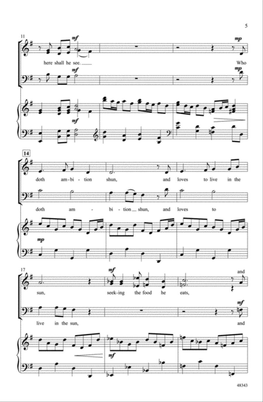 Under the Greenwood Tree Under the Greenwood Tree Choir scores gallery preview page 3