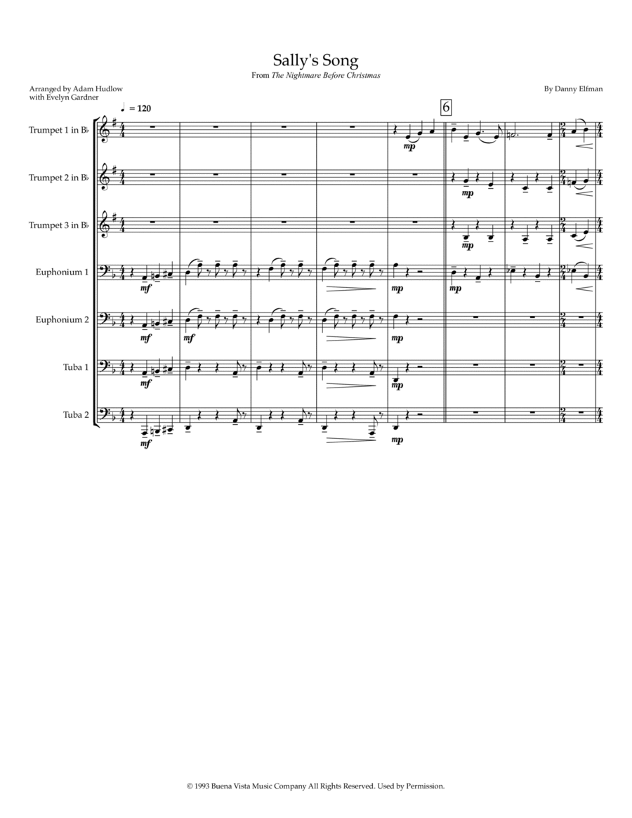 Sally's Song Sally's Song Brass Ensemble scores gallery preview page 1