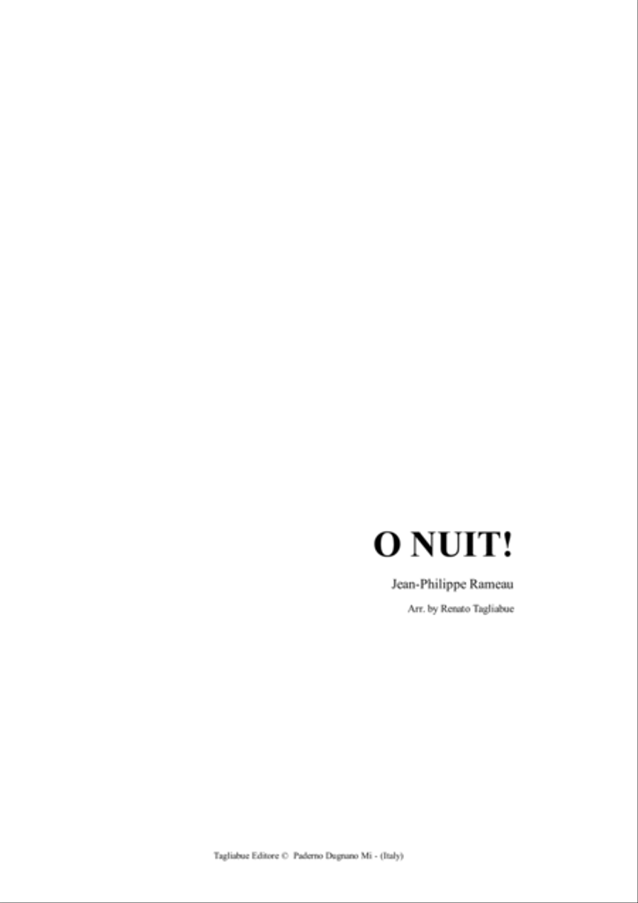O NUIT - J.F. Rameau - Arr. for SATB Choir 4-Part scores gallery preview page 1
