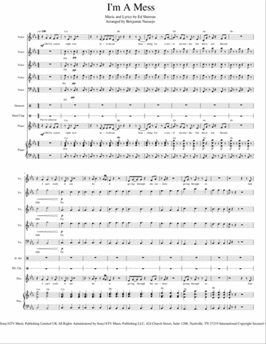 I'm A Mess I'm A Mess 4-Part scores gallery preview page 1