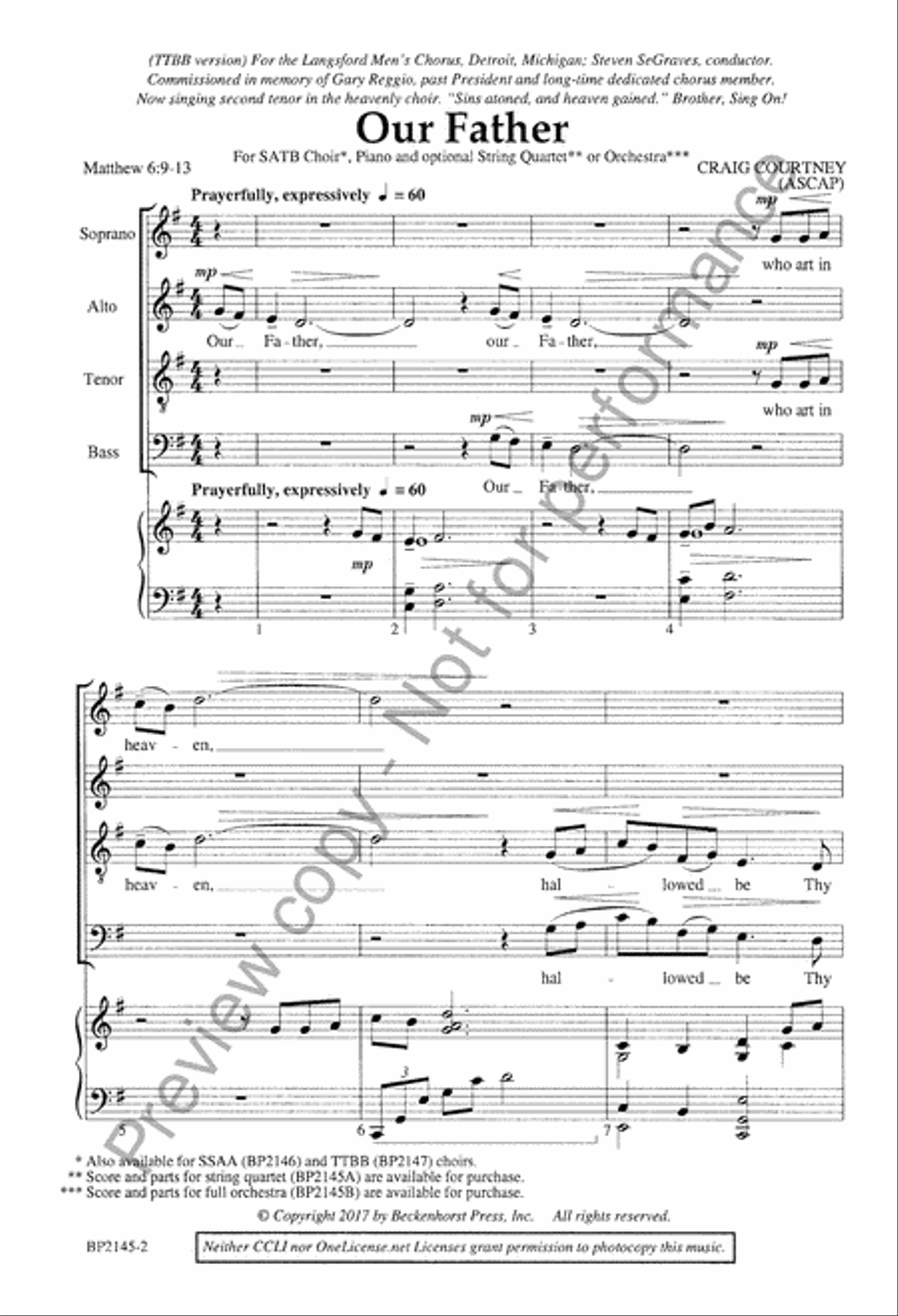 Our Father - SATB 4-Part scores gallery preview page 3