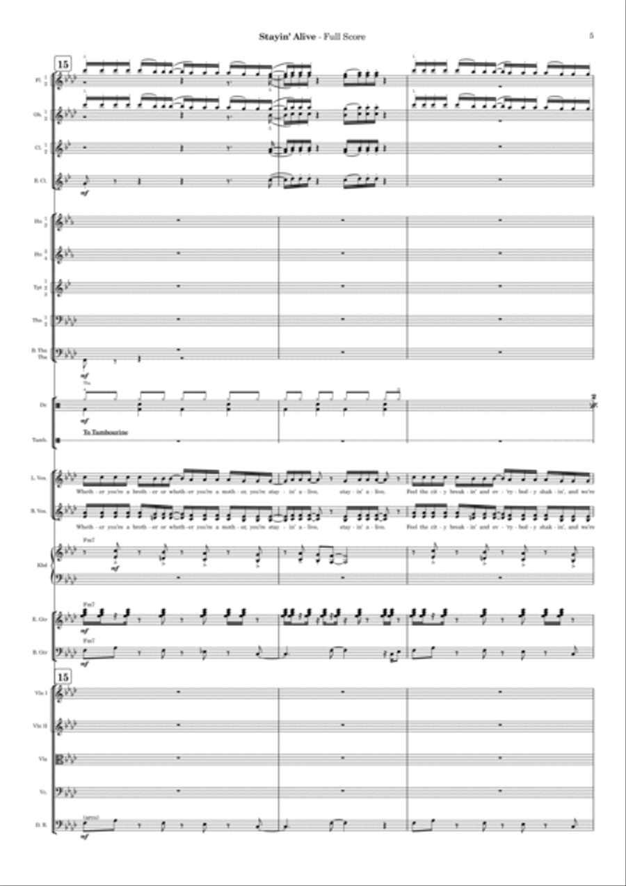 Stayin' Alive Full Orchestra scores gallery preview page 5