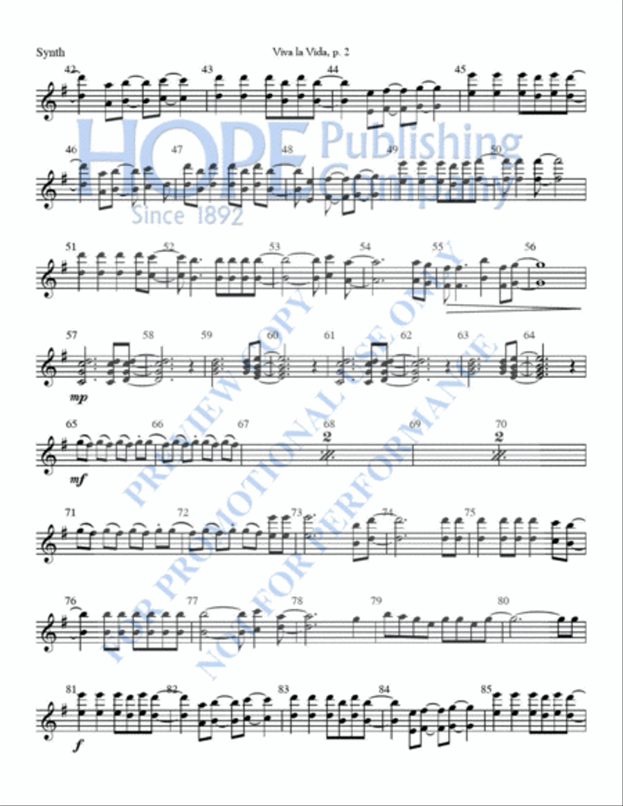 Viva la Vida Viva la Vida 5-Octaves scores gallery preview page 9