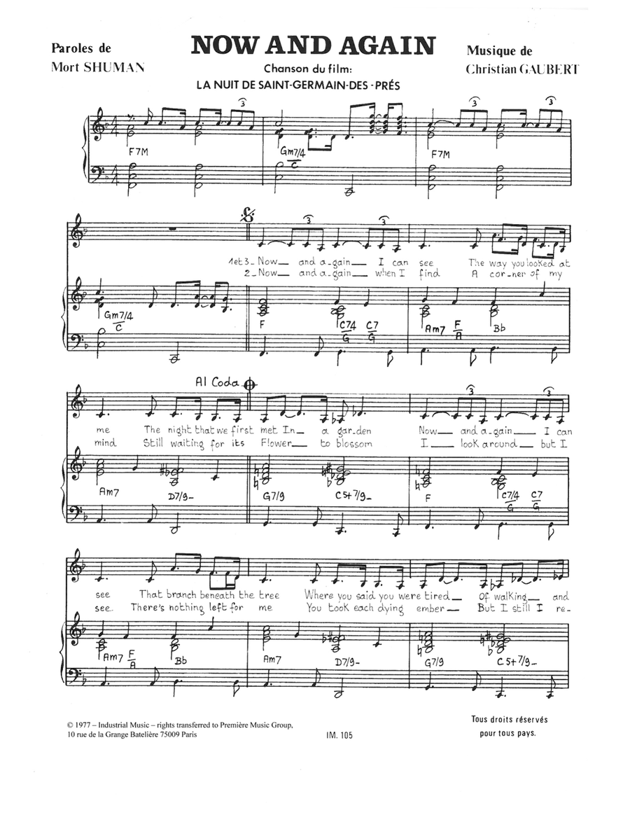 Now And Again Now And Again Piano, Vocal scores gallery preview page 1