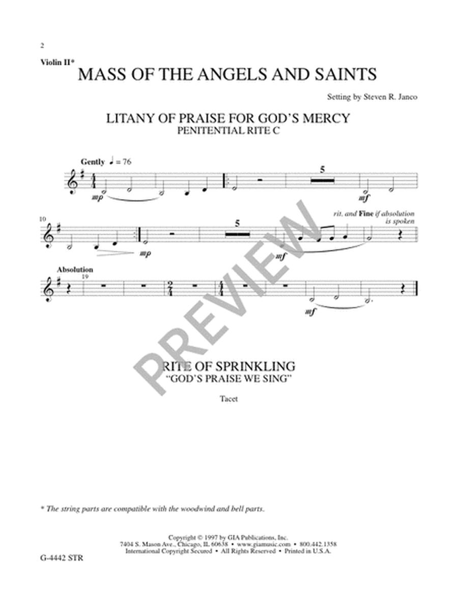 Mass of the Angels and Saints - String edition