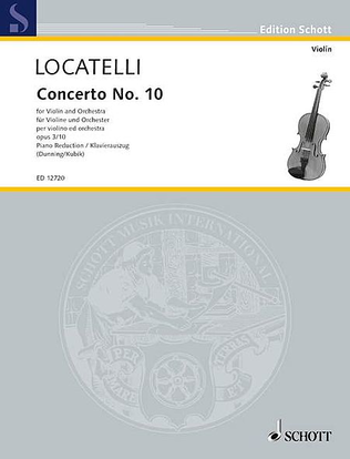 Book cover for Concerto No. 10 in F Major, Op. 3