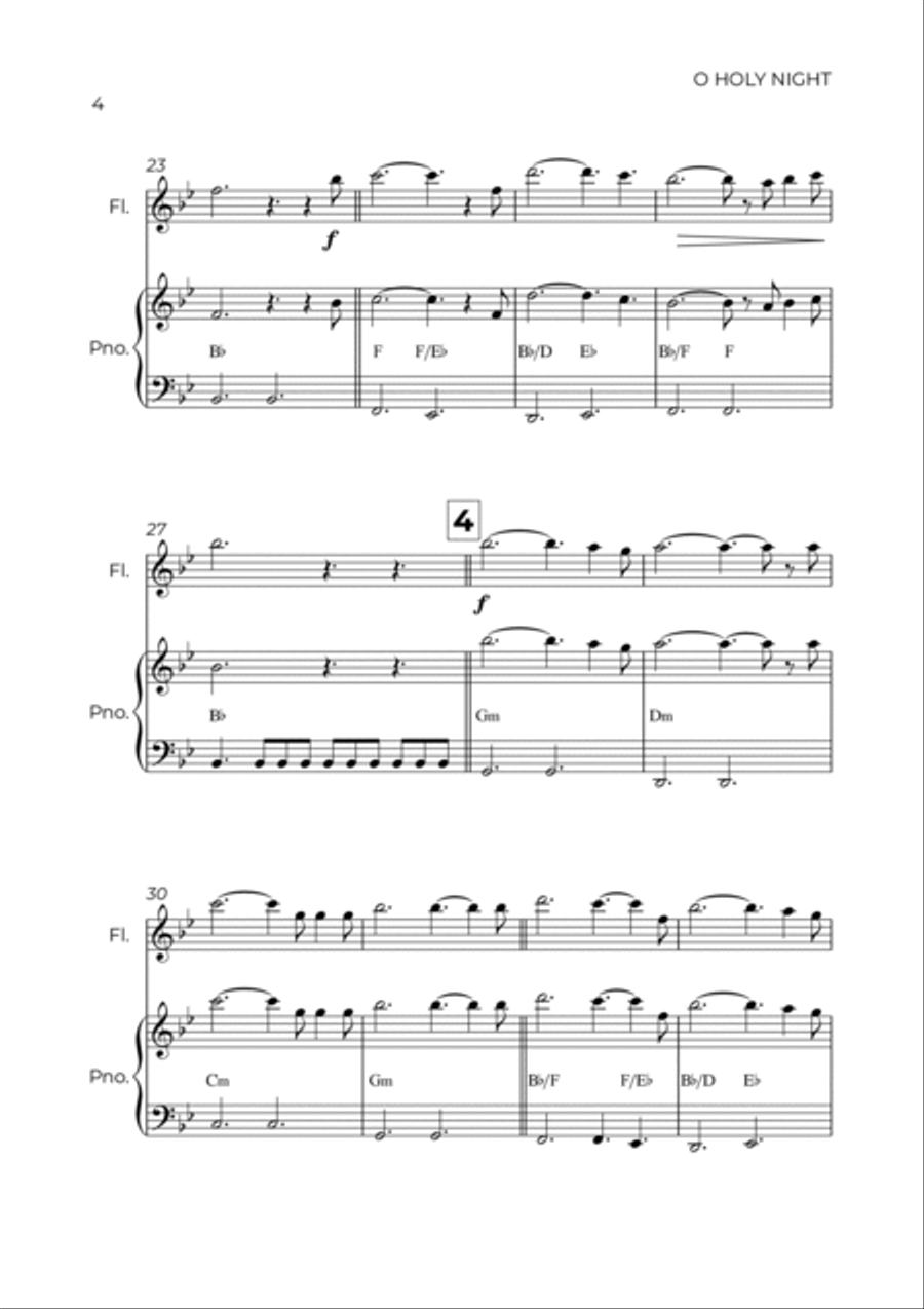 O Holy Night Flute Solo scores gallery preview page 4