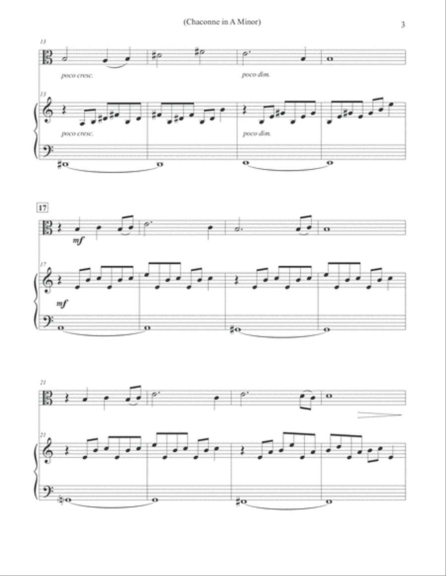 Chaconne in A Minor - Viola & Piano Viola scores gallery preview page 3