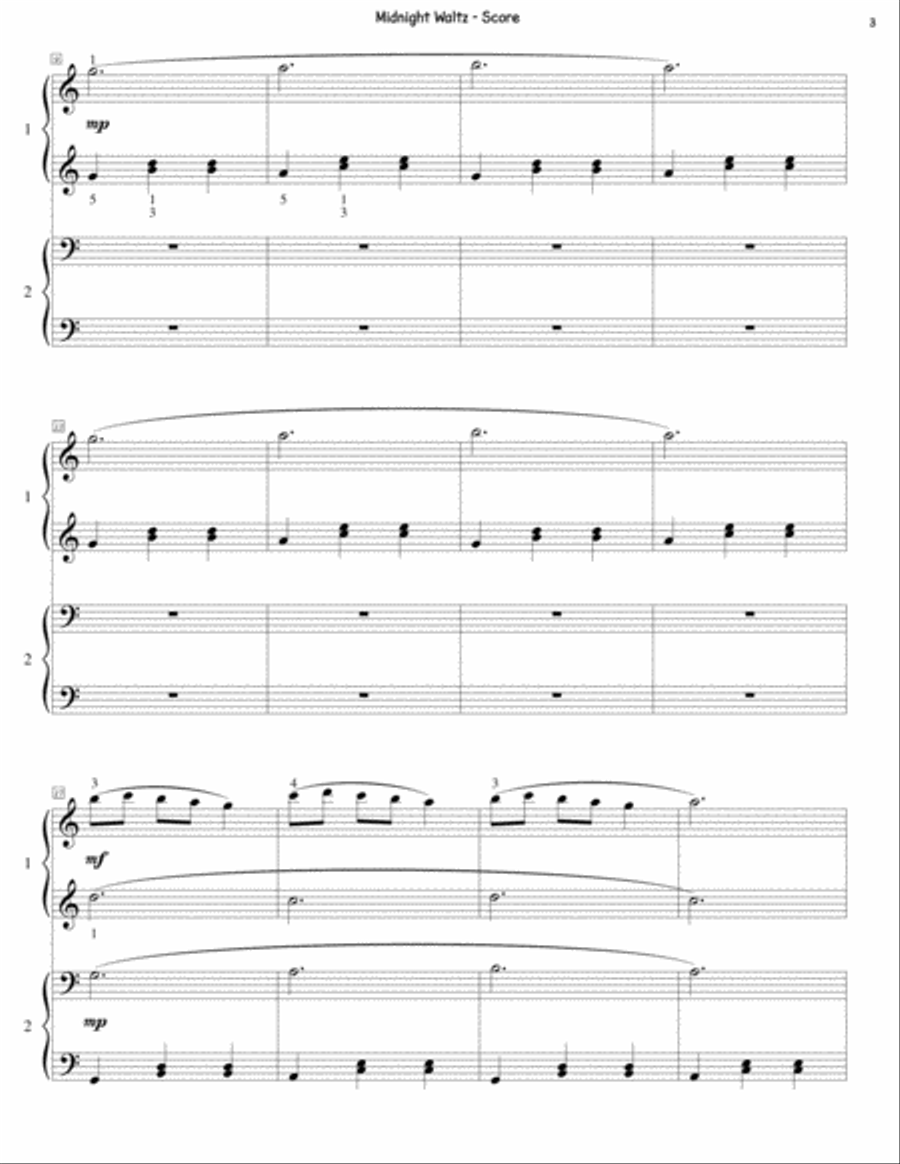 Midnight Waltz (1 piano, 4 hands) Piano Method scores gallery preview page 3