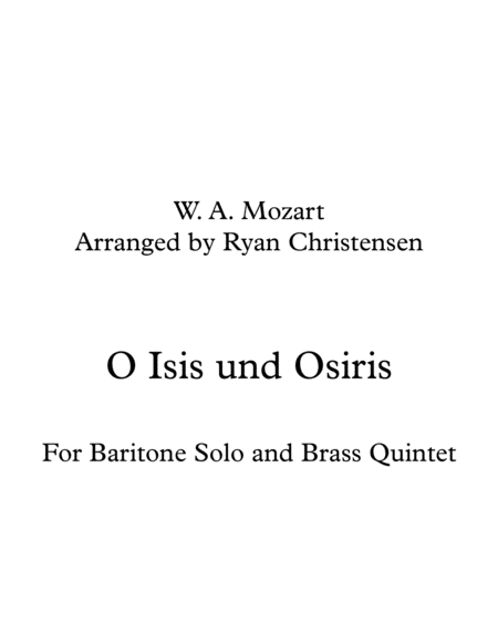 O Isis Und Osiris- Baritone and Brass Quintet image number null