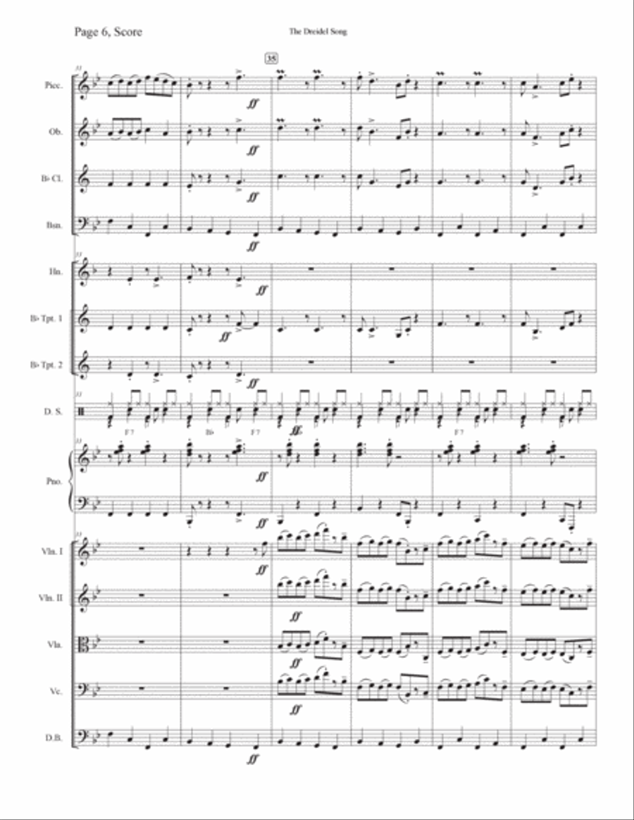 The Dreidel Song Chamber Orchestra scores gallery preview page 6