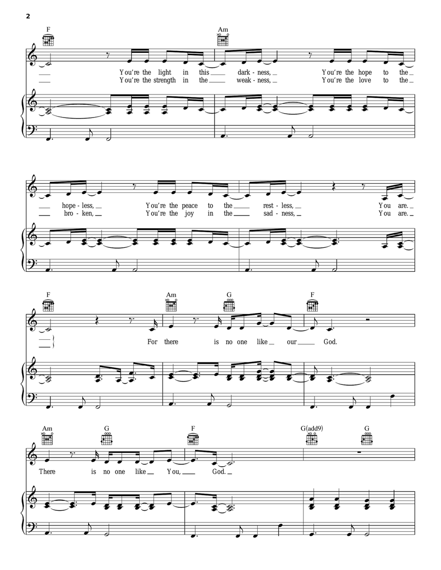 God Of This City Piano, Vocal, Guitar scores gallery preview page 2