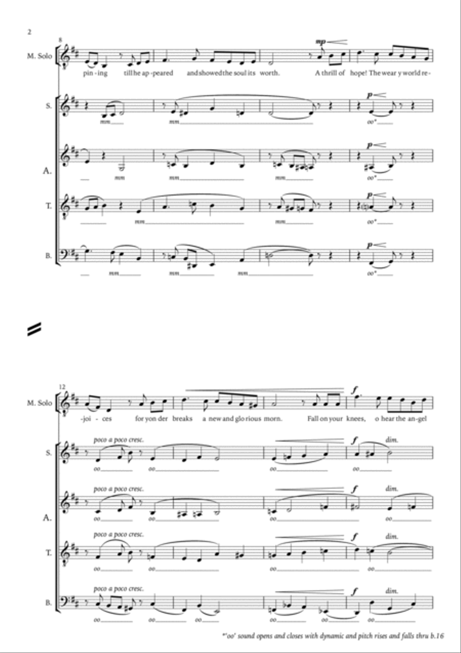 O Holy Night (Londonderry Air) – close harmony SATB+soloists (advanced) 4-Part scores gallery preview page 4