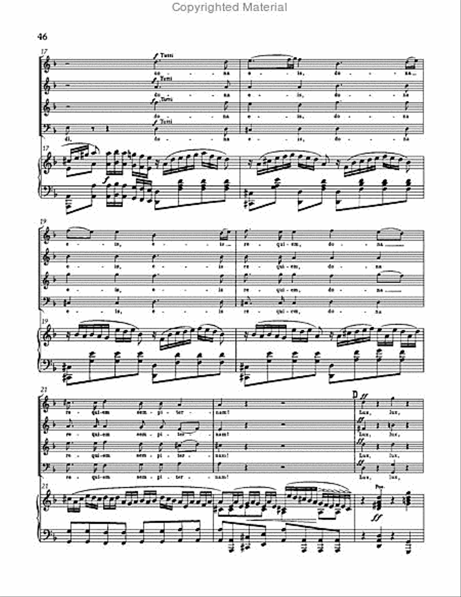 Requiem in D minor, WAB 39 Choir scores gallery preview page 46
