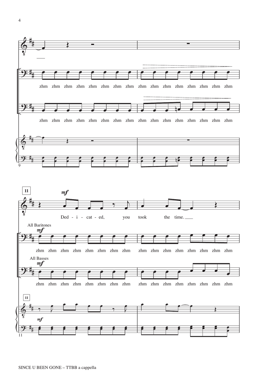 Since U Been Gone (as performed in Pitch Perfect) (arr. Deke Sharon) TTBB scores gallery preview page 3
