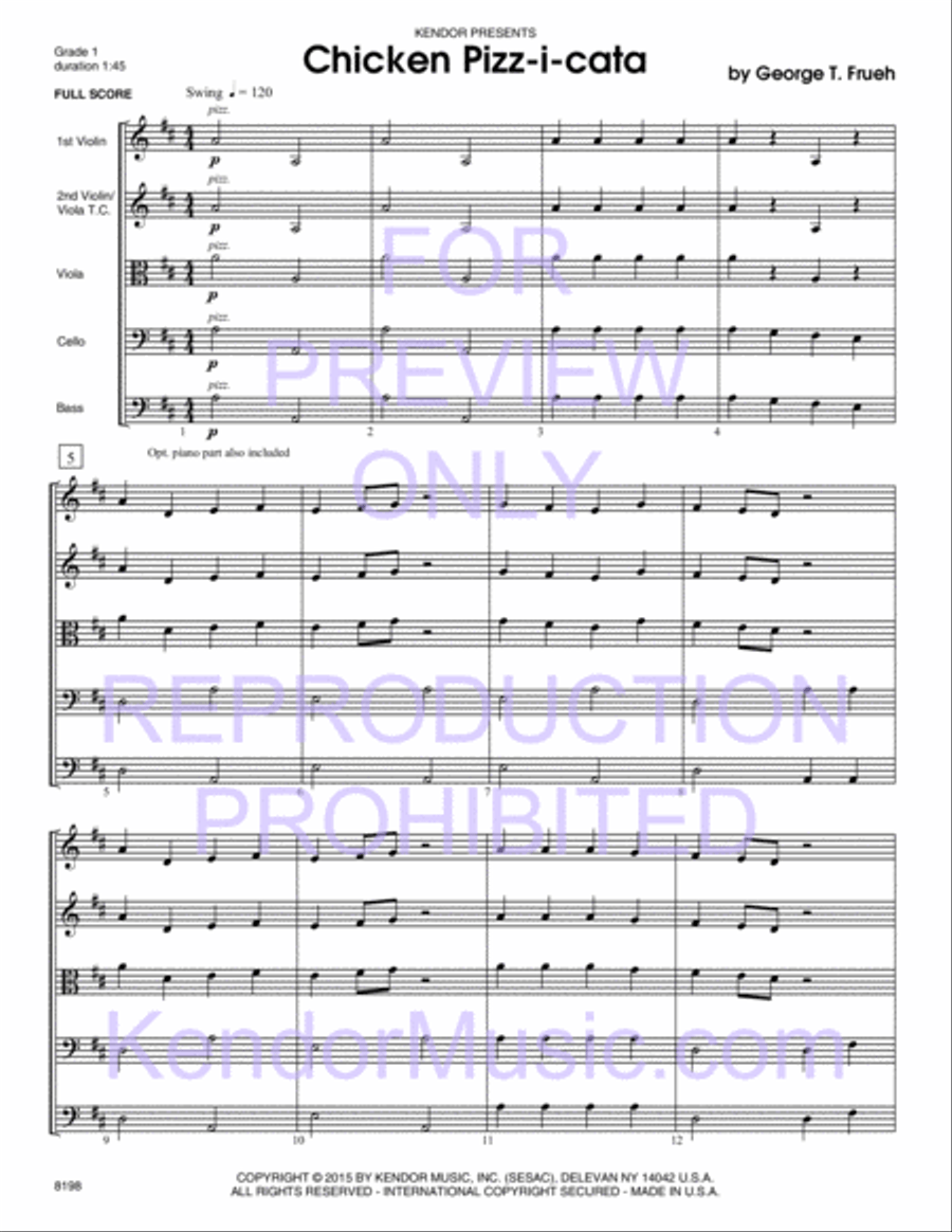 Chicken Pizz-i-cata (Score) String Orchestra scores gallery preview page 3