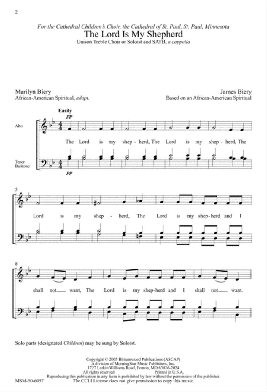 The Lord Is My Shepherd 4-Part scores gallery preview page 2