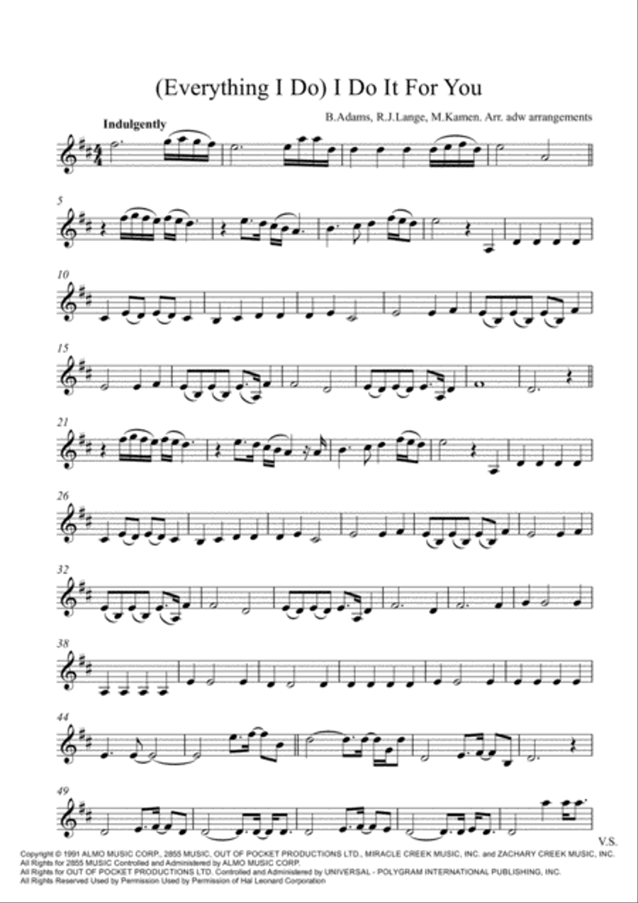 (Everything I Do) I Do It For You String Quartet scores gallery preview page 6