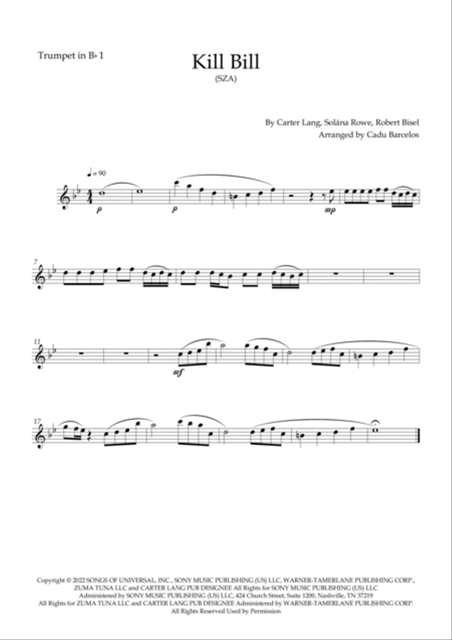 Kill Bill Trumpet Duet scores gallery preview page 2