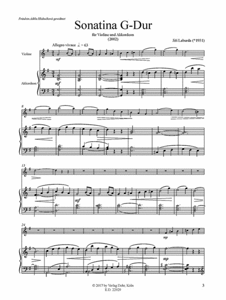 Sonatine für Violine und Akkordeon G-Dur