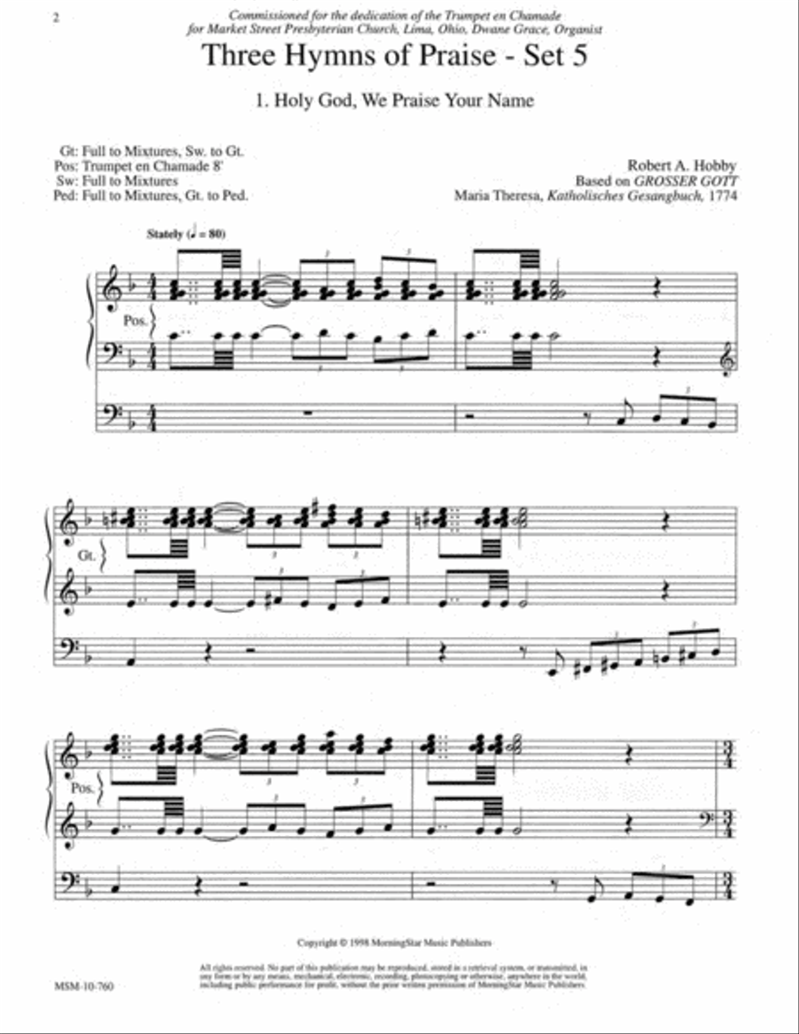 Three Hymns of Praise, Set 5 Organ scores gallery preview page 3