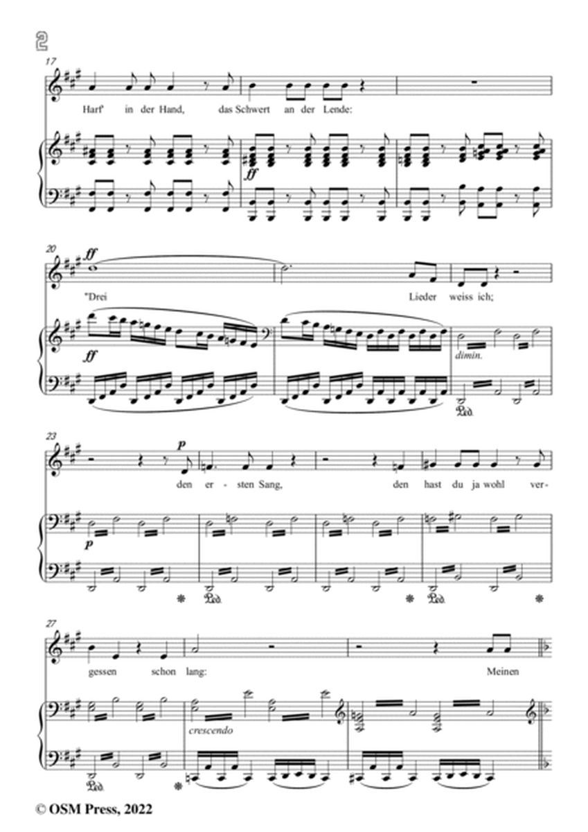 Loewe-Die drei Lieder,in f sharp minor,Op.3 No.3,from 3 Balladen,for Voice and Piano