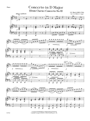 Concerto in D Major (from Clavier Concerto No. 3): Piano Accompaniment