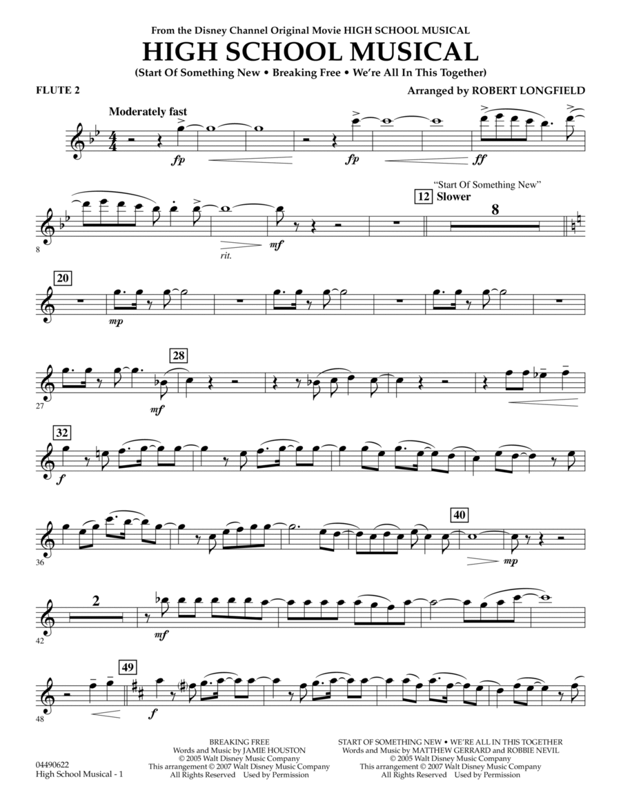 High School Musical - Flute 2