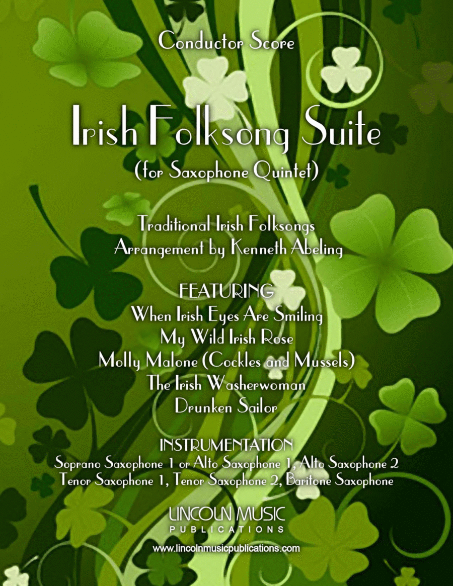 Irish Folksong Suite (for Saxophone Quintet SATTB or AATTB) Saxophone Quintet scores gallery preview page 1