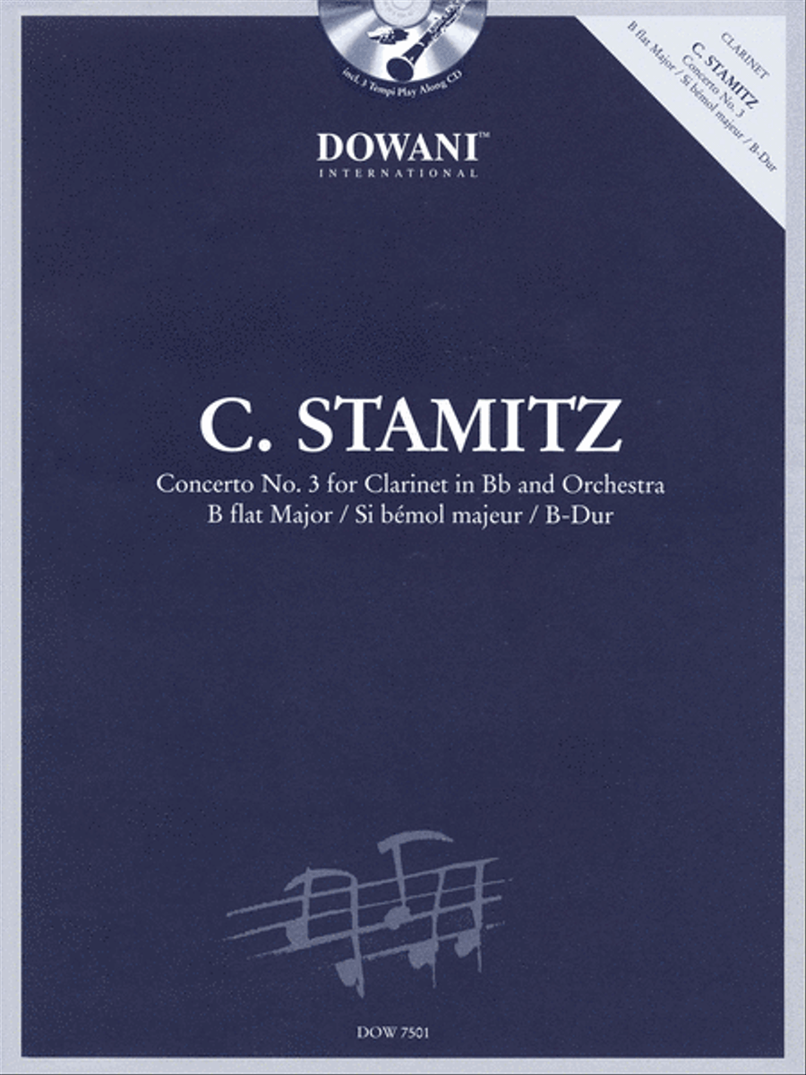 Stamitz: Concerto No. 3 in B-Flat Major Clarinet Solo scores gallery preview page 1
