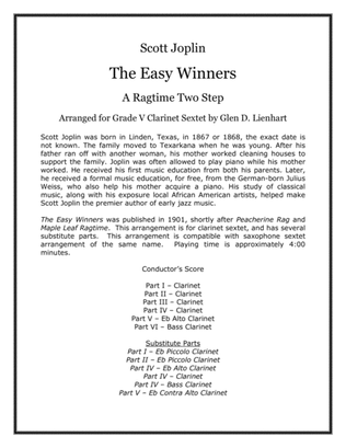 The Easy Winners (Clarinets)