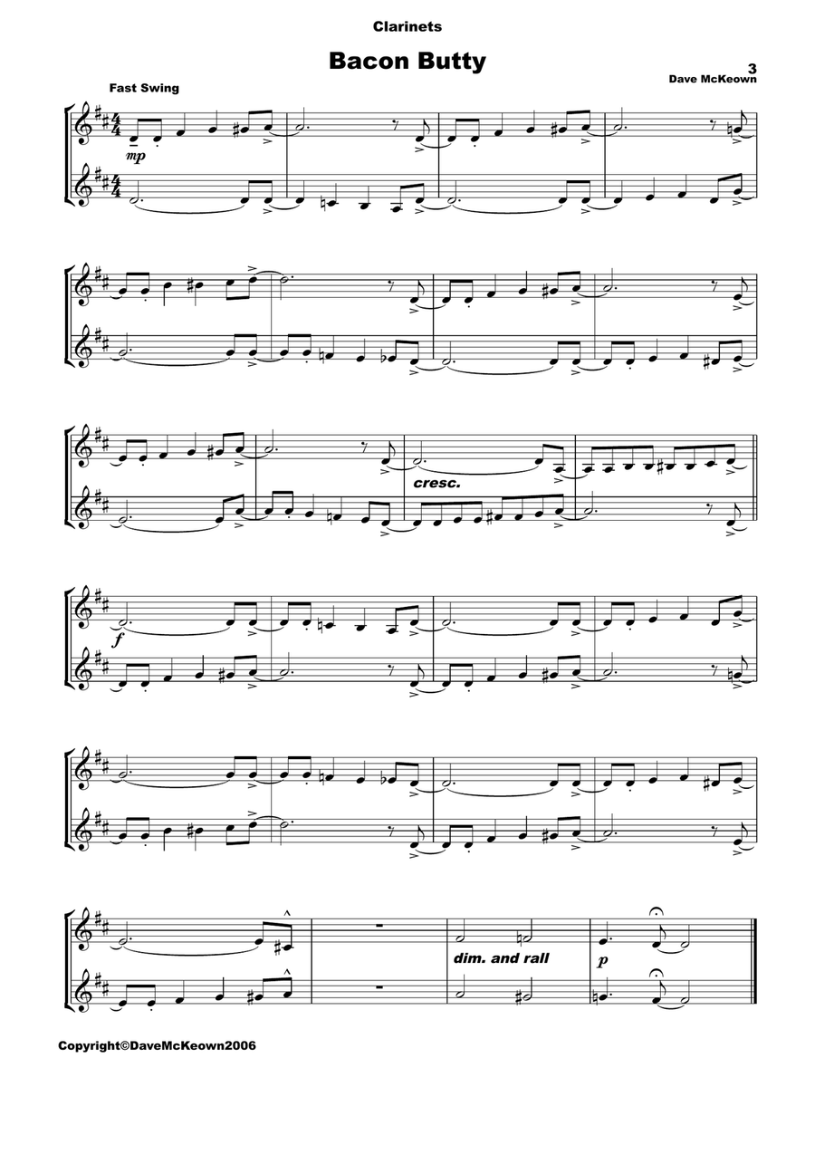 10 Blues Duets for Clarinet Clarinet Duet scores gallery preview page 3