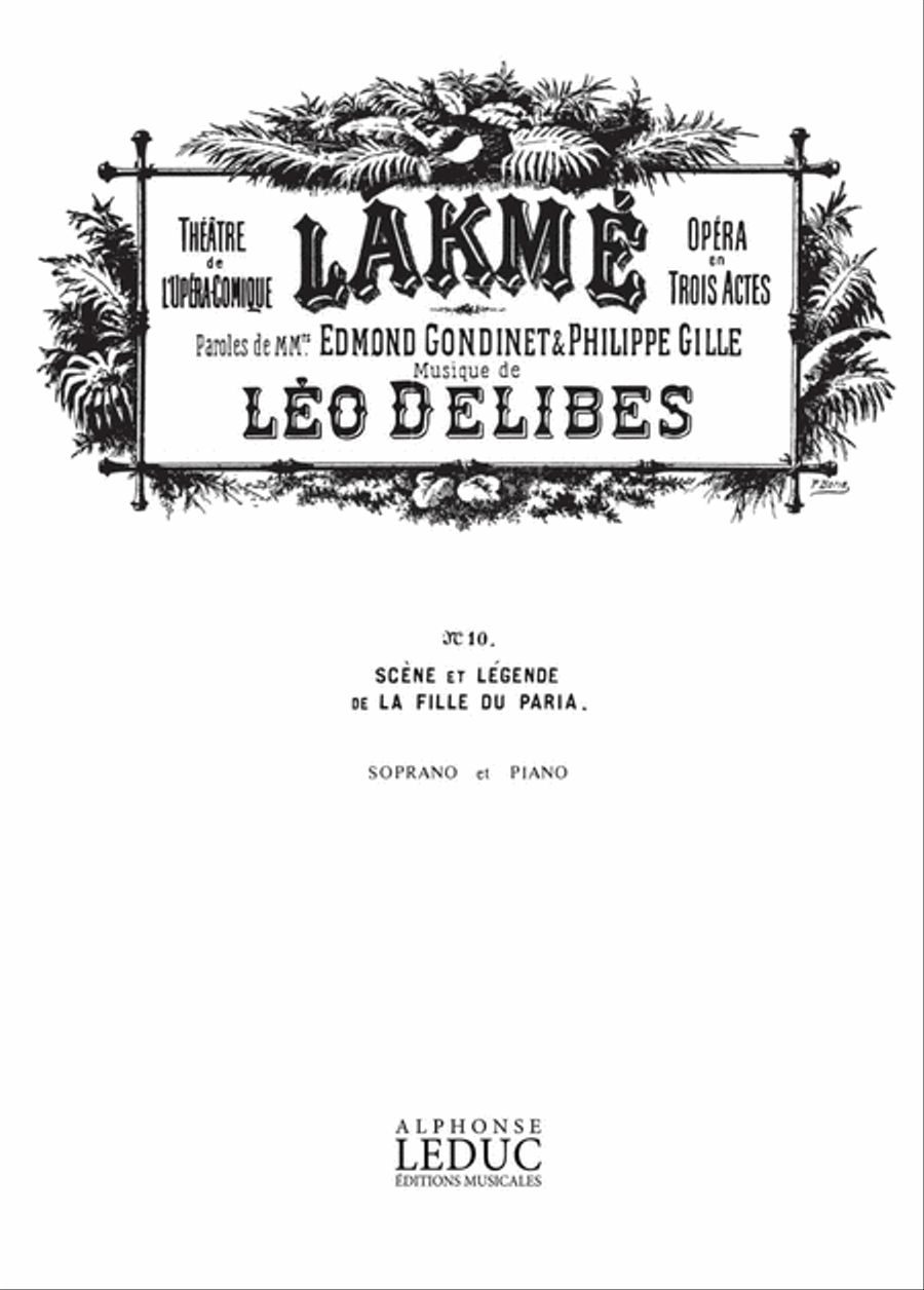 Lakme No 10 Legende Soprano Solo & Piano Soprano Voice scores gallery preview page 1