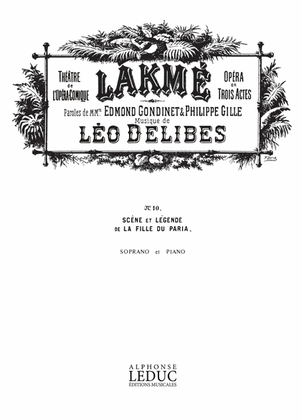 Book cover for Lakme No 10 Legende Soprano Solo & Piano