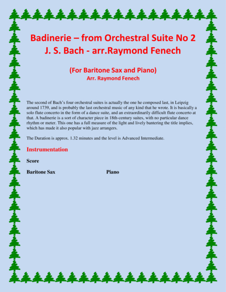 Badinerie - J.S.Bach - for Baritone Sax and Piano image number null