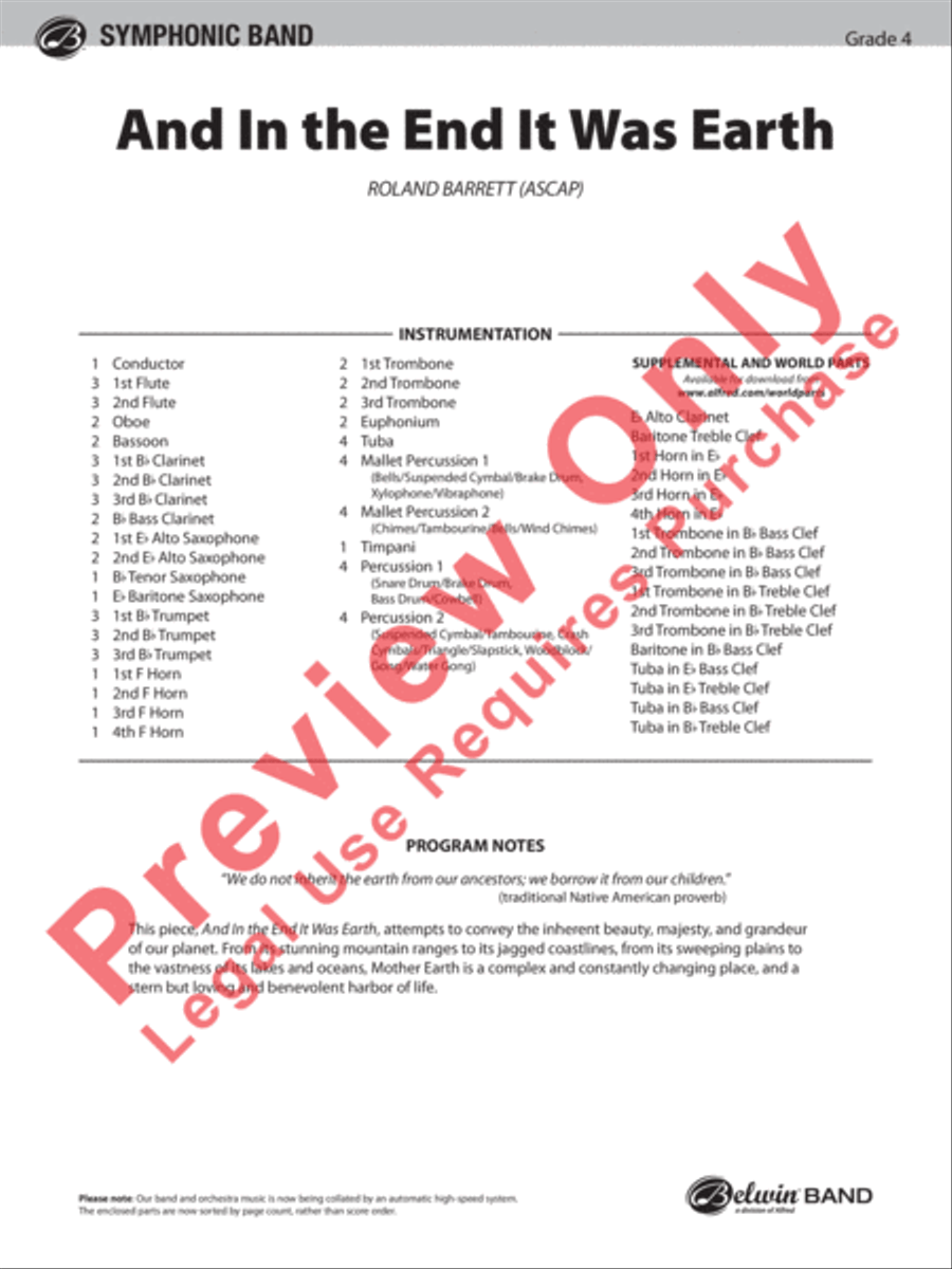 And In the End It Was Earth Concert Band scores gallery preview page 2