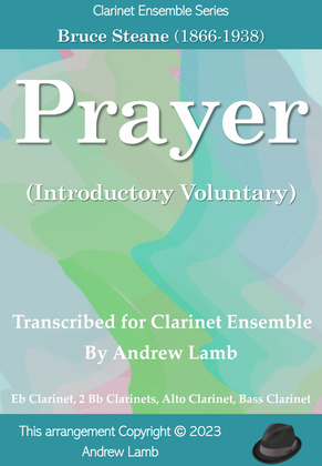 Book cover for Prayer (by Bruce Steane, arr. Clarinet Ensemble)
