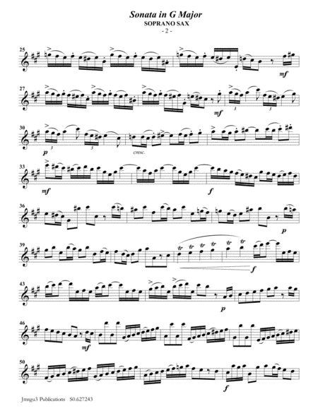 Telemann: Sonata in G Major for Soprano Sax & Piano image number null