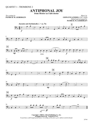 Antiphonal Joy (from Mentre su l'alto monte): 3rd Trombone