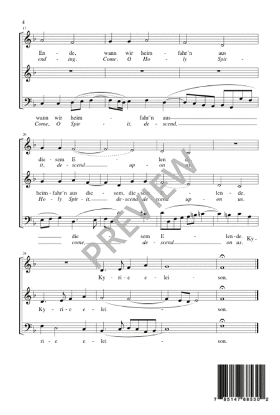 Nun bitten wir den Heiligen Geist 3-Part scores gallery preview page 4