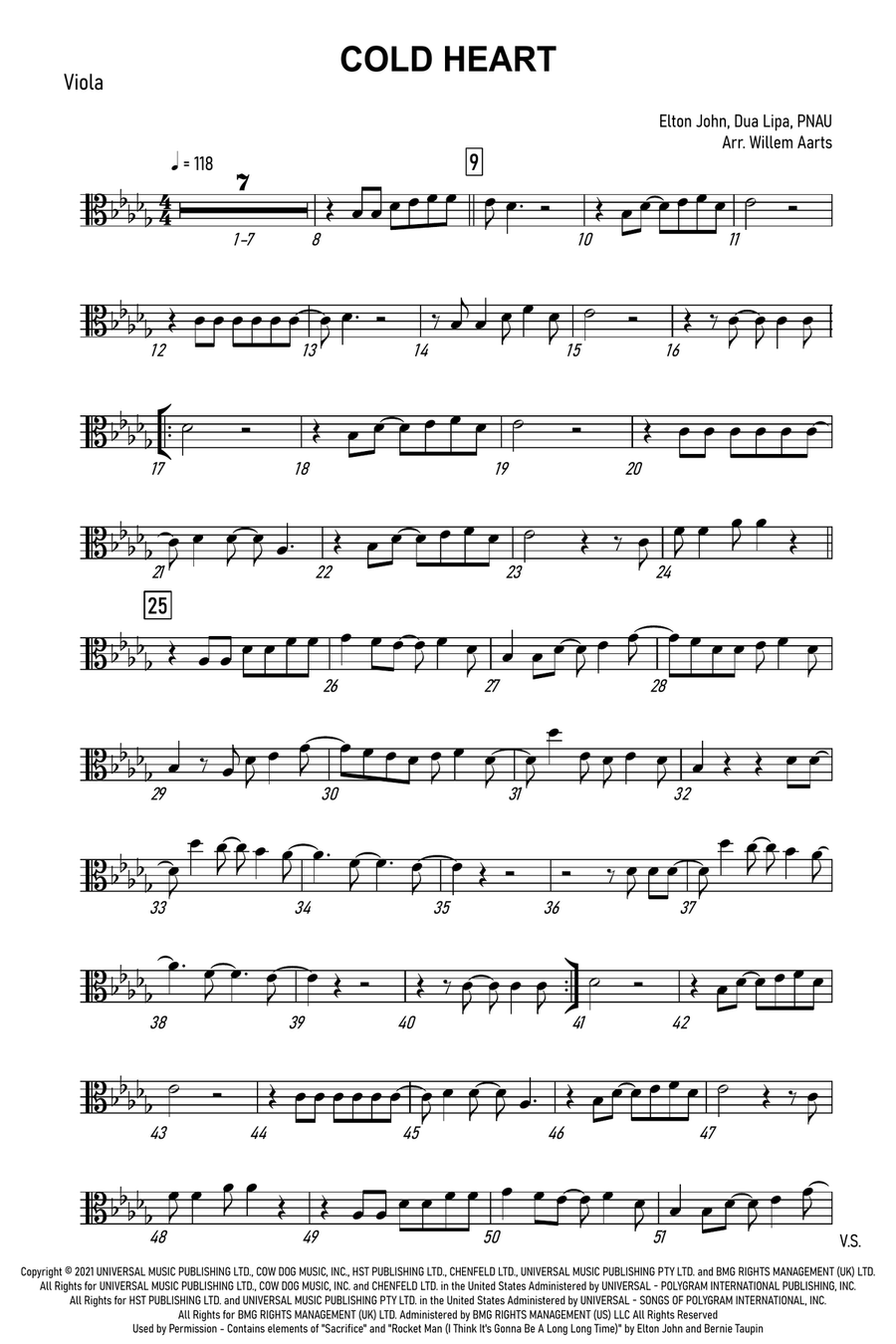 Cold Heart (pnau Remix) Viola scores gallery preview page 4