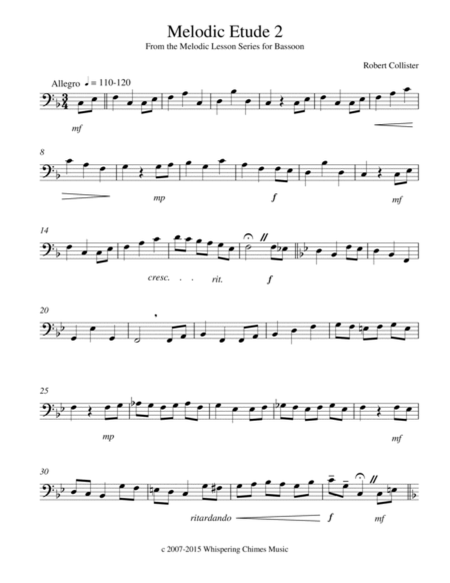 Melodic Etudes for Bassoon Volume I Beginning to Intermediate Players image number null