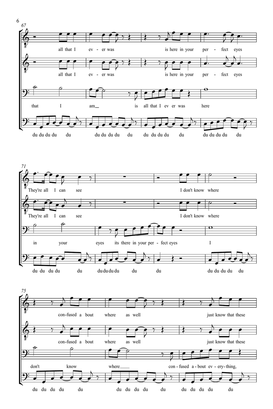 Chasing Cars (arr. Gitika Partington) TTBB scores gallery preview page 6