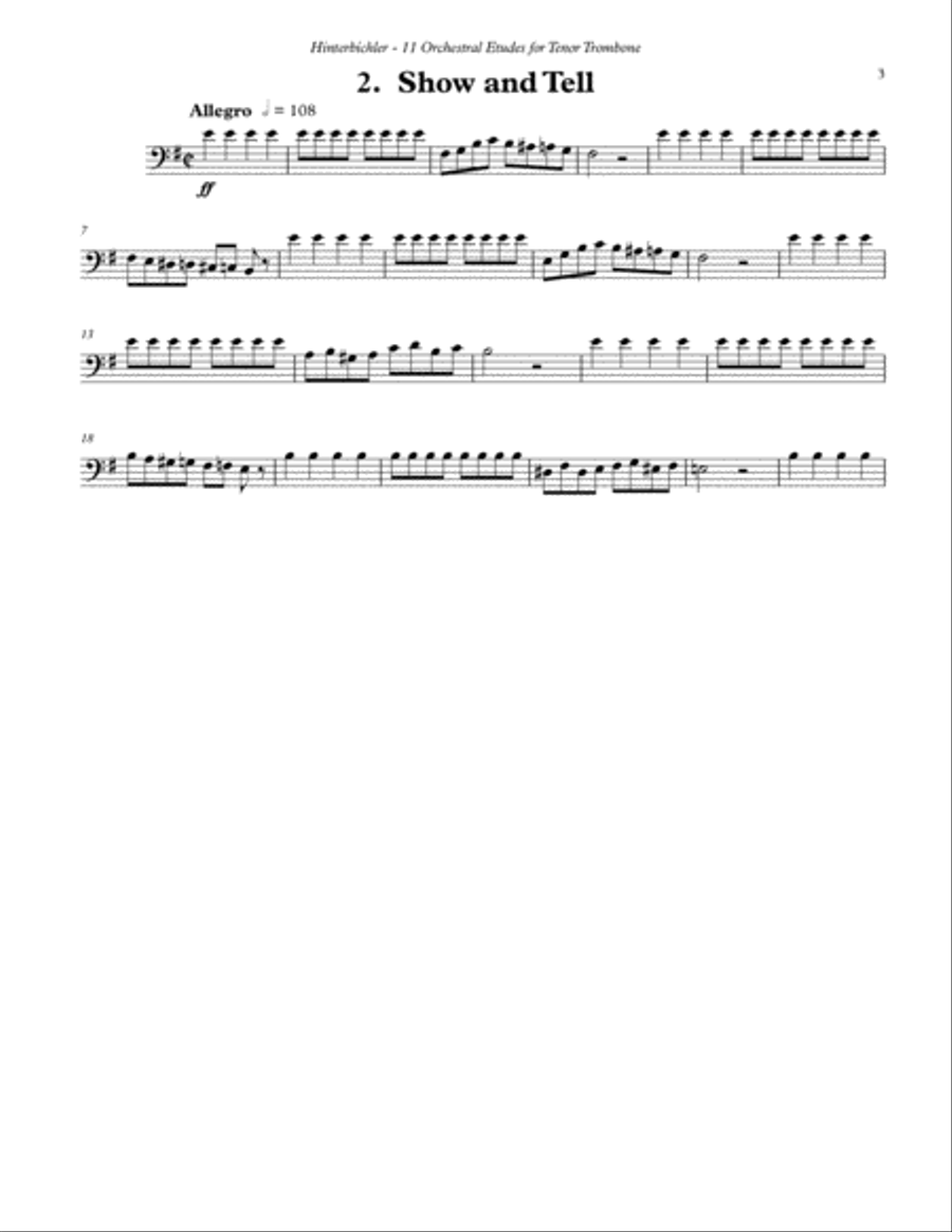11 Orchestral Etudes for Tenor Trombone Score scores gallery preview page 4