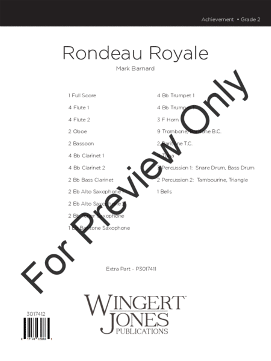 Rondeau Royale (Score) Rondeau Royale (Score) Concert Band scores gallery preview page 2